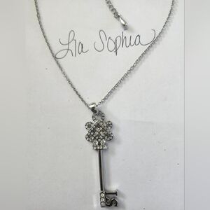 LIA SOPHIA Silver Key Necklace